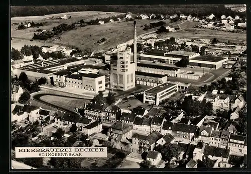 AK St. Ingbert /Saar, Bierbrauerei Becker aus der Vogelschau