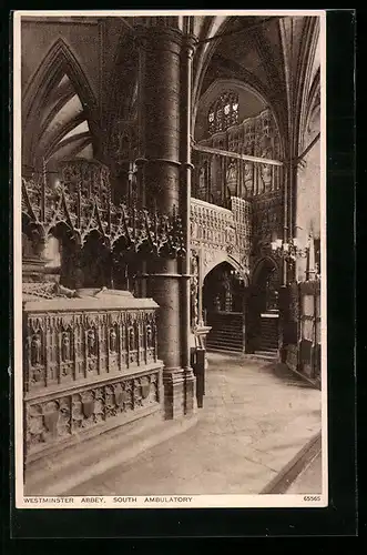 AK London, Westminster Abbey, South Ambulatory, Innenansicht