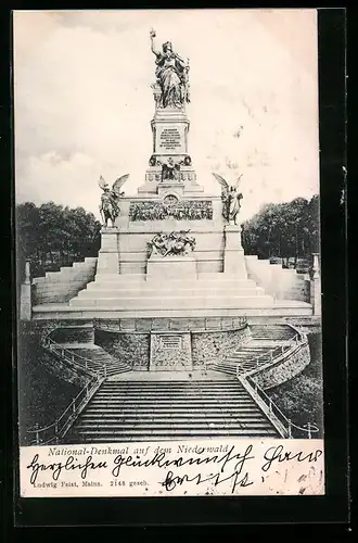 AK Nationaldenkmal auf dem Niederwald am Rhein