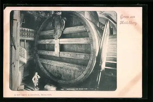 AK Heidelberg, Grosses Fass mit Treppe