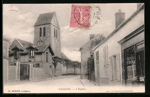 AK Galluis, L`Eglise, Partie mit Kirche