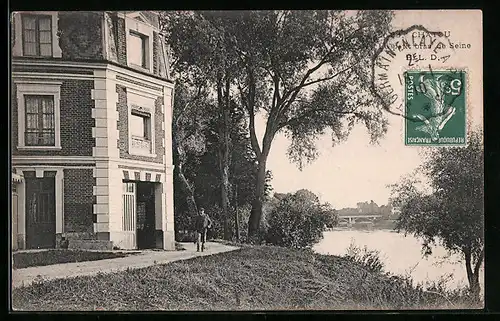 AK Chatou, Le petit bras de Seine