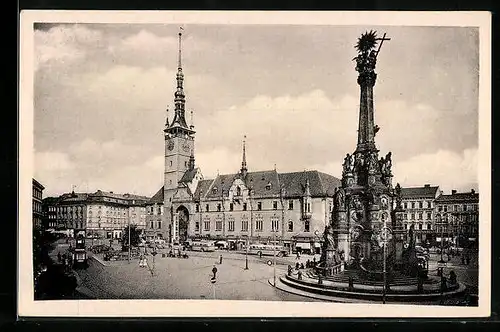 AK Olmütz, Rathaus und Denkmal