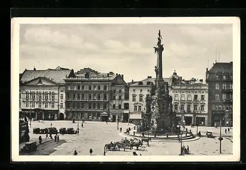 AK Olmütz, Masarykplatz aus der Vogelschau