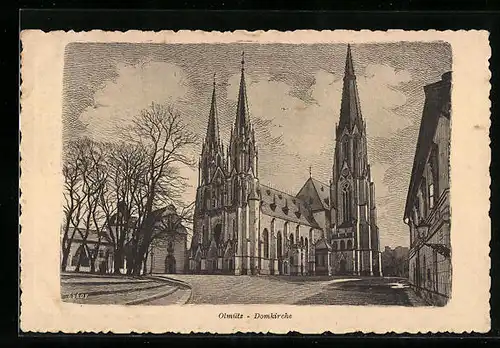 Künstler-AK Olmütz, Die Domkirche