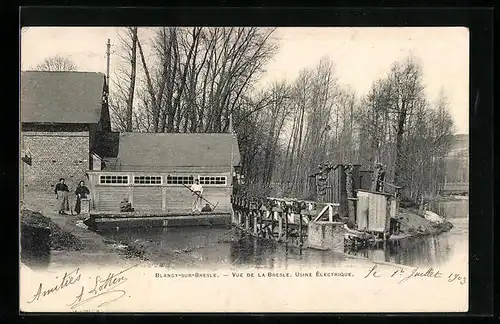 AK Blangy-sur-Bresle, Vue de la Bresle, Usine Electrique