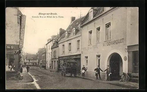 AK Blangy-sur-Bresle, Grande Rue et Hotel de la Poste