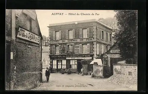 AK Auffay, Hotel du Chemin de Fer