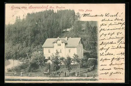 AK Hennersdorf Bez. Dresden, Gasthaus Villa Anna