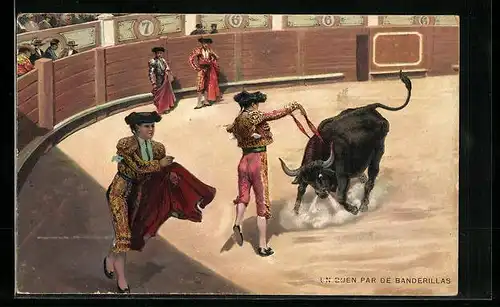 AK Un Buen par de Banderillas, Stierkampf