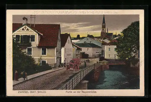 AK Zwiesel /Bay. Wald, Partie an der Regenbrücke