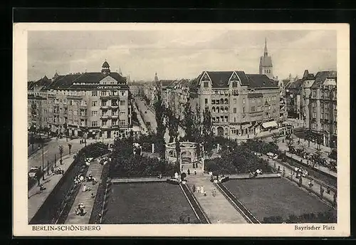 AK Berlin-Schöneberg, Bayrischer Platz aus der Vogelschau