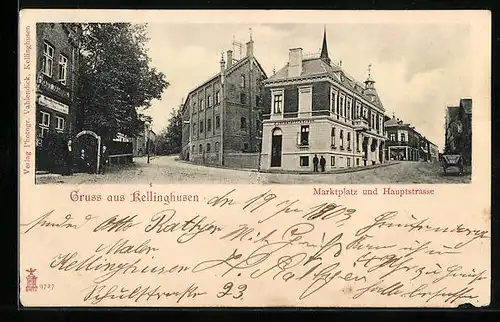 AK Kellinghusen, Marktplatz und Hauptstrasse