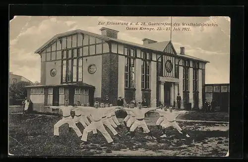 AK Krempe, 28. Gauturnfest des Westholsteinischen Gaues Krempe 1911