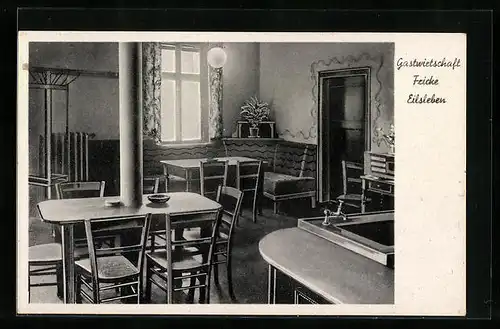 AK Eilsleben, Gasthaus Fricke, Innenansicht