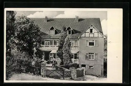 AK Rom b. Morsbach /Sieg, Pension Heinrich Klein aus der Vogelschau