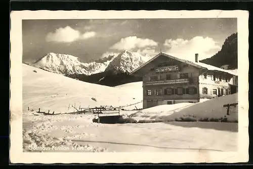 AK Oberdorf-Obermaiselstein, Gasthaus-Pension Forelle im Winter