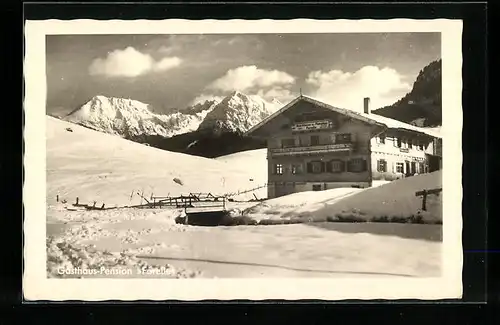 AK Oberdorf-Obermaiselstein, Gasthaus-Pension Forelle im Winter