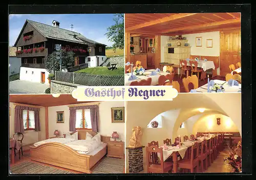 AK Neukirchen b. Hl. Blut, Gasthof Regner in vier Ansichten