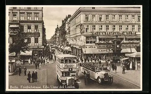 AK Berlin, Friedrichstrasse, Ecke Unter den Linden