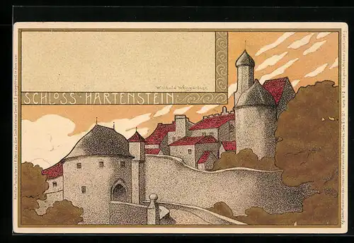Künstler-AK Meissner & Buch (M&B) Nr. 2: AK Hartenstein, Blick auf das Schloss