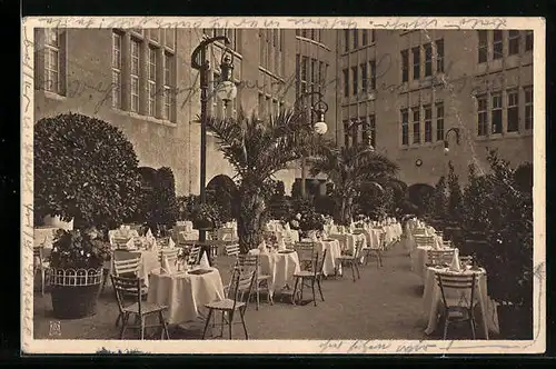 AK Berlin, Gaststätte Weinhaus Rheingold am Potsdamer Platz, Aussentische