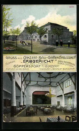 AK Göppersdorf, Gasthaus Erbgericht, Innenansicht