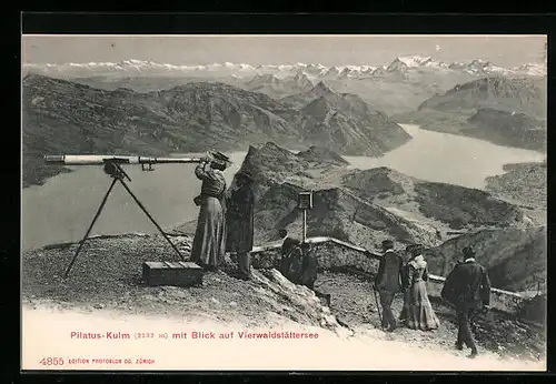 AK Pilatus-Kulm, Panoramaansicht von der Pilatus-Kulm aus