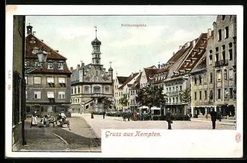 AK Kempten, Blick auf den Rathausplatz