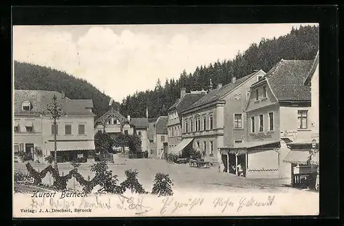 AK Berneck, Strassenpartie am Markt