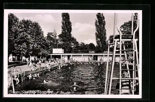 AK Tiengen /Oberrhein, Schwimmbad mit Badebetrieb