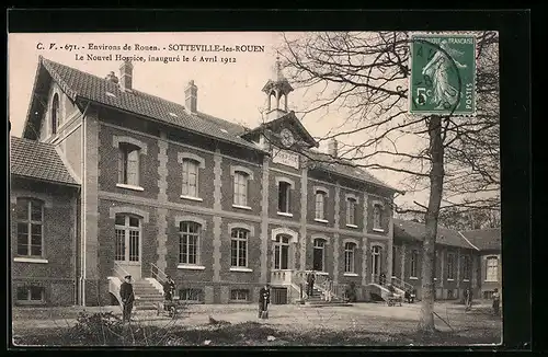 AK Sotteville-Lés-Rouen, Le Nouvel Hospice, inaugure le 6 Avril 1912