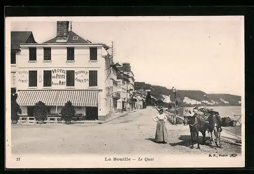 AK La Bouille, Le Quai, Hotel de la Poste