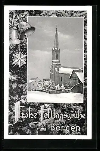 AK Bergen, Kirche zur Weihnachtszeit
