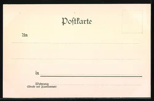 Lithographie Rüdesheim, Blick zum Römerturm