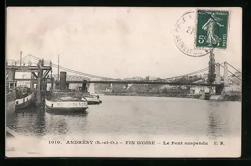 AK Andrésy-Fin-d`Oise, Le Pont suspendu