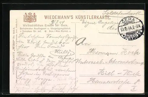 AK Ernsee, Gasthaus Waldschlösschen