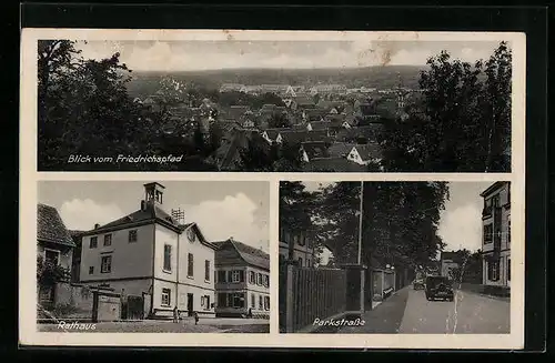 AK Heidelberg-Rohrbach, Rathaus, Parkstrasse, Blick vom Friedrichspfad