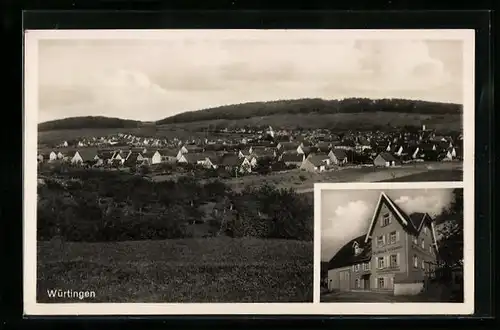 AK Würtingen, Gasthaus zur Krone, Totalansicht