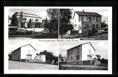 AK Bad König, Kursanatorium Müller, verschiedene Häuser
