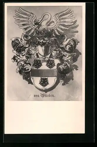 AK Ritterhelm mit Wappen von Würden