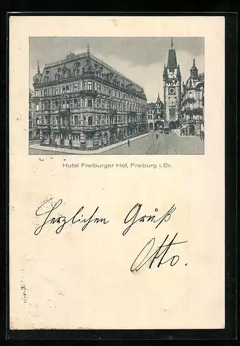 AK Freiburg i. Br., Hotel Freiburger Hof