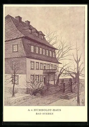 Künstler-AK Bad Steben, A. v. Humoldt Haus