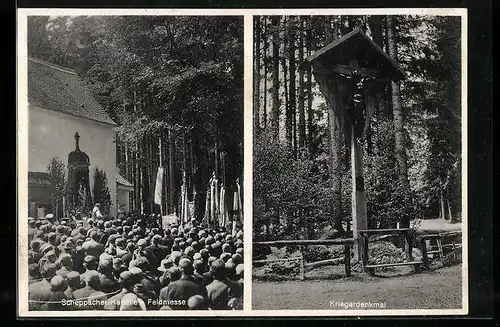 AK Gessertshausen, Scheppacher Kapelle, Kriegerwallfahrt mit Feldgottesdienst und Kriegerdenkmal