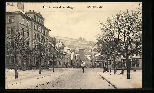 AK Altensteig, Marktplatz im Winter