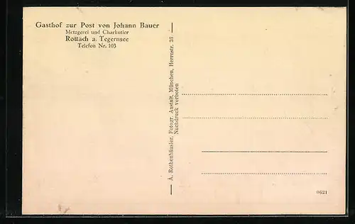 AK Rottach / Tegernsee, Gasthaus zur Post