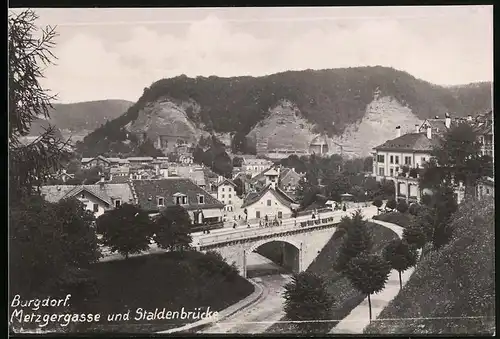 Fotografie unbekannter Fotograf, Ansicht Burgdorf, Metzgergasse & Staldenbrücke