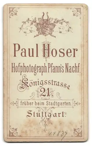 Fotografie Paul Hoser, Stuttgart, Königsstr. 21, Hübscher Knabe im Anzug mit Fliege