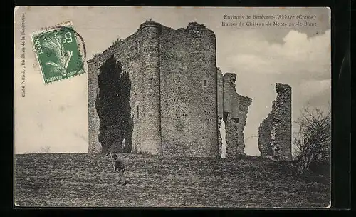 AK Bénévent-l`Abbaye, Ruines du Château de Montaigut-le-Blanc