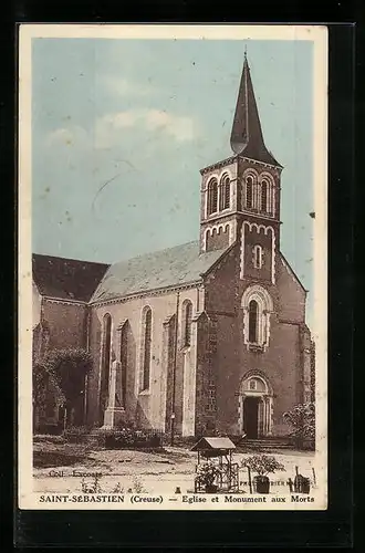 AK Saint-Sébastien, Eglise et Monument aux Morts